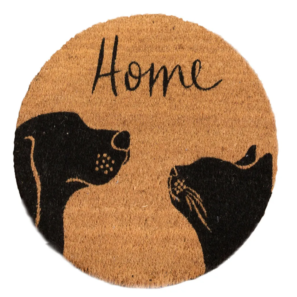 4 Cats & Dogs Two Pets   Home Round Entrance Mat