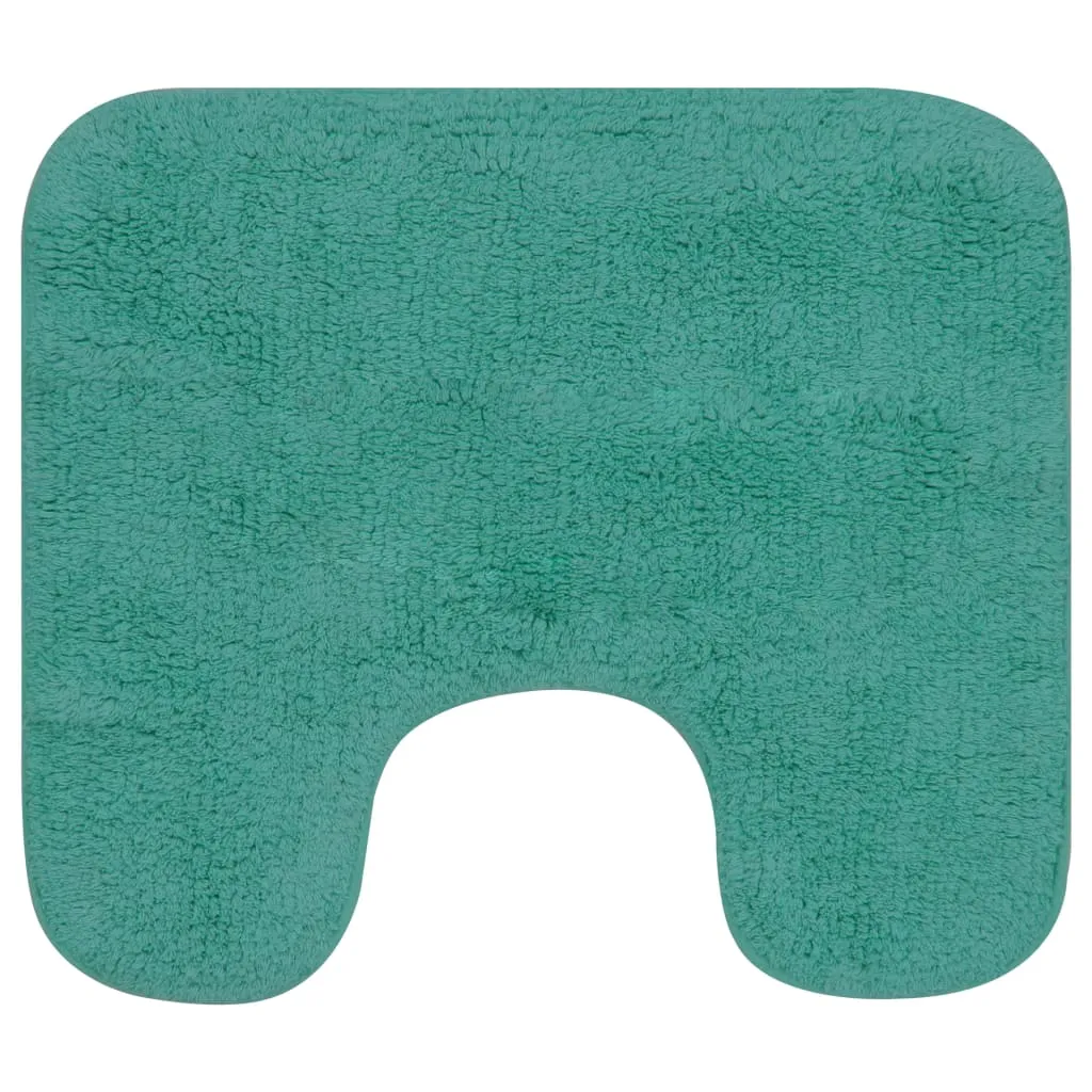 Bathroom Mat Set 2 Pieces Fabric Turquoise