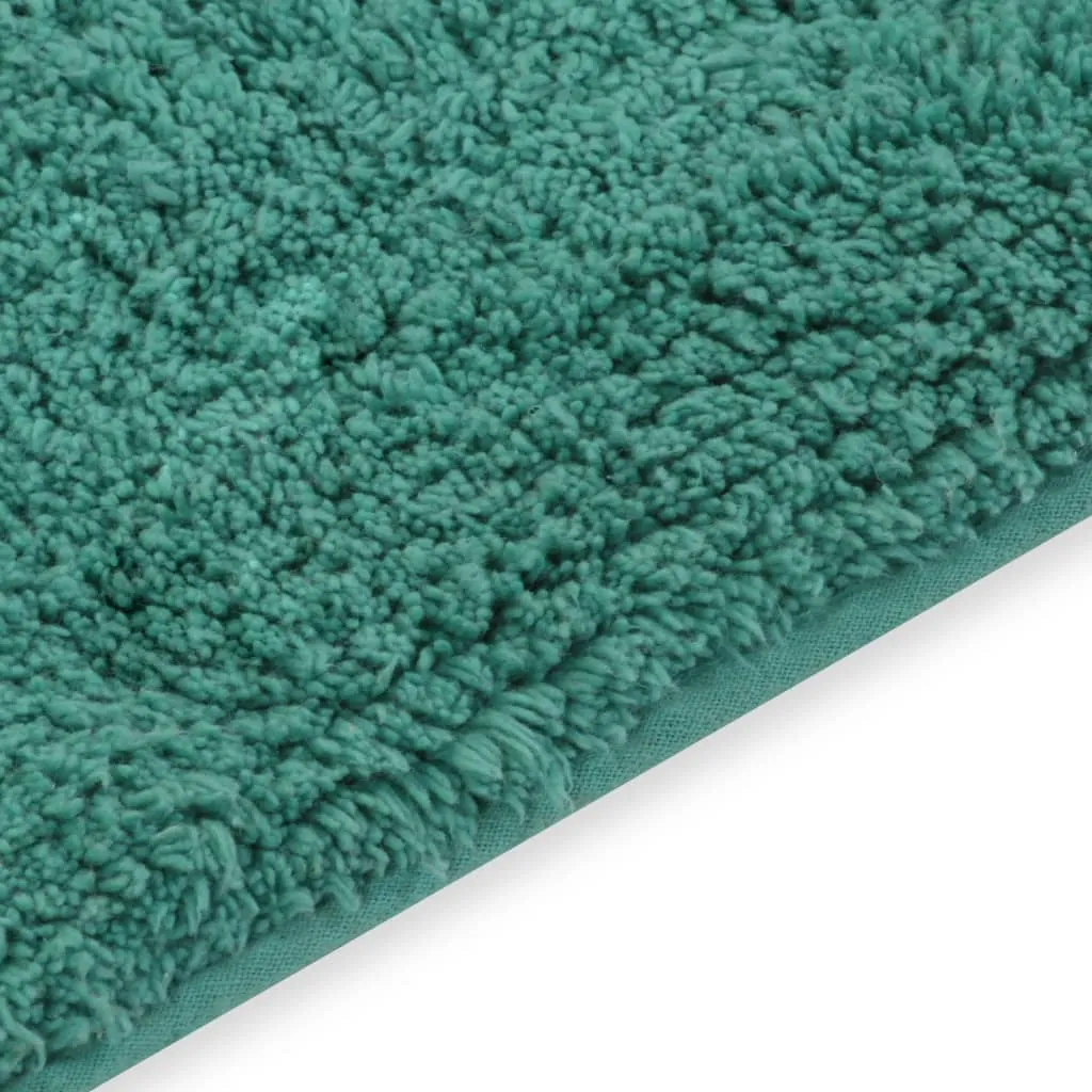 Bathroom Mat Set 2 Pieces Fabric Turquoise