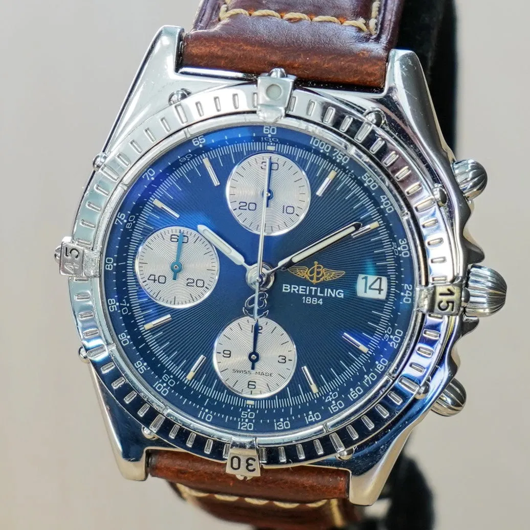 BREITLING Chronomat A13048 Automatic Chronograph Pilot’s Watch 40mm Blue Dial