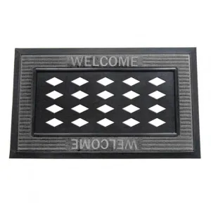 Gray "Welcome" Sassafras Doormat Tray