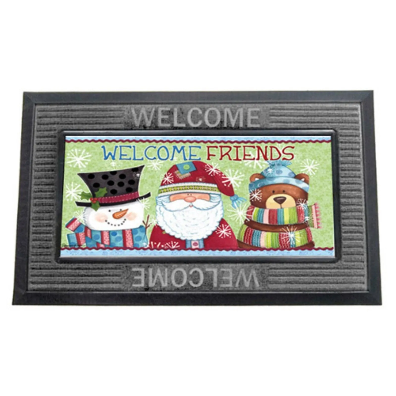 Gray "Welcome" Sassafras Doormat Tray