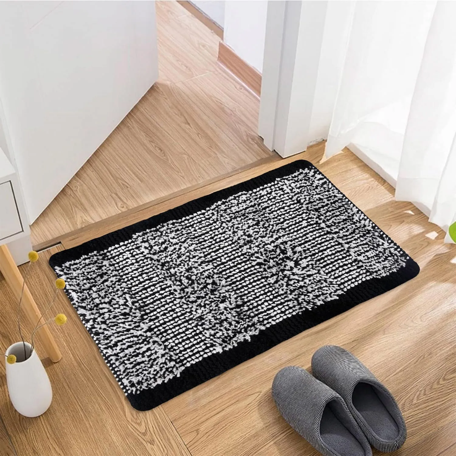 Heart Home Door Mat | White Cut Loop Doormat | Microfiber Entrance Mat | Entry Doormat | Office Entrance Door Mat | Door Mat for Home | Door Mat for Living | Pack of 2 | Multi