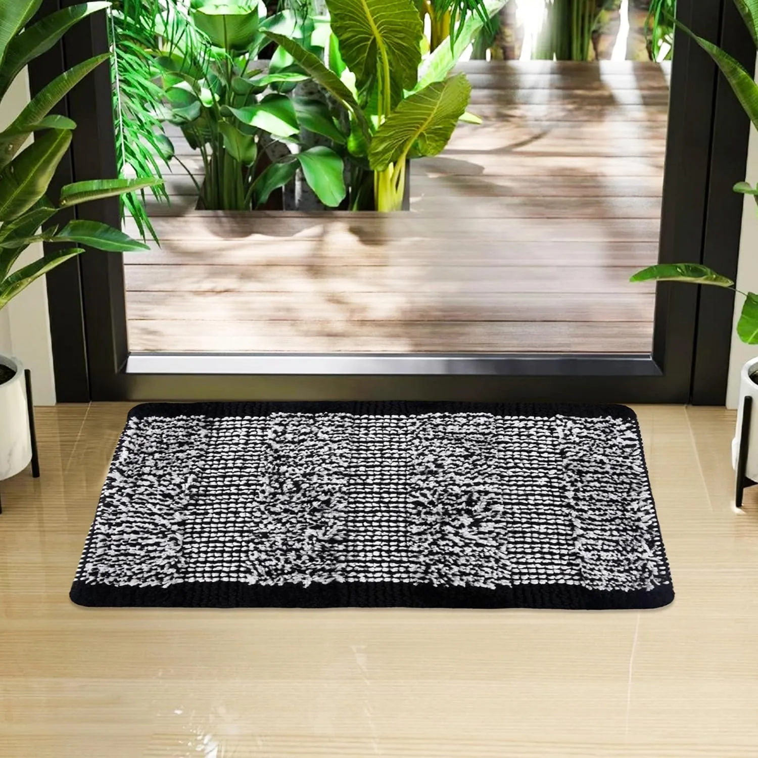 Heart Home Door Mat | White Cut Loop Doormat | Microfiber Entrance Mat | Entry Doormat | Office Entrance Door Mat | Door Mat for Home | Door Mat for Living | Pack of 2 | Multi