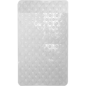 Home Basics Bubble Wave Bath Mat, Clear, 14x28 Inches