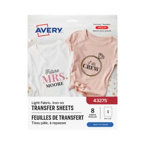 Iron-On Transfer Sheets - Light Fabric