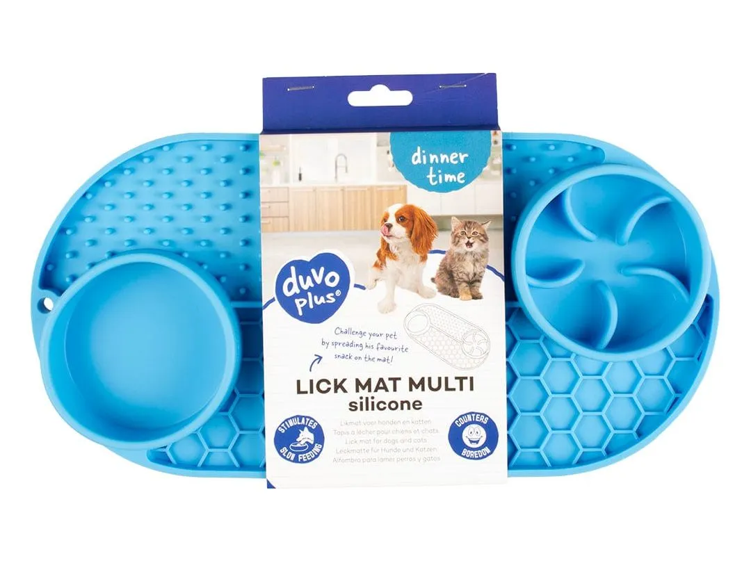 Lick mat multi 2x110ml - 32x16,5x3,3cm blue