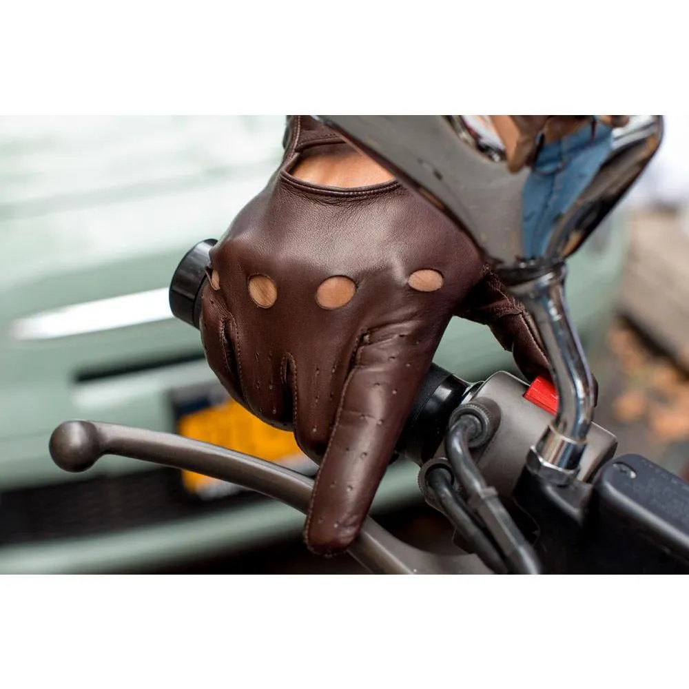 Men's Brown Leather Napoli Driving Gloves