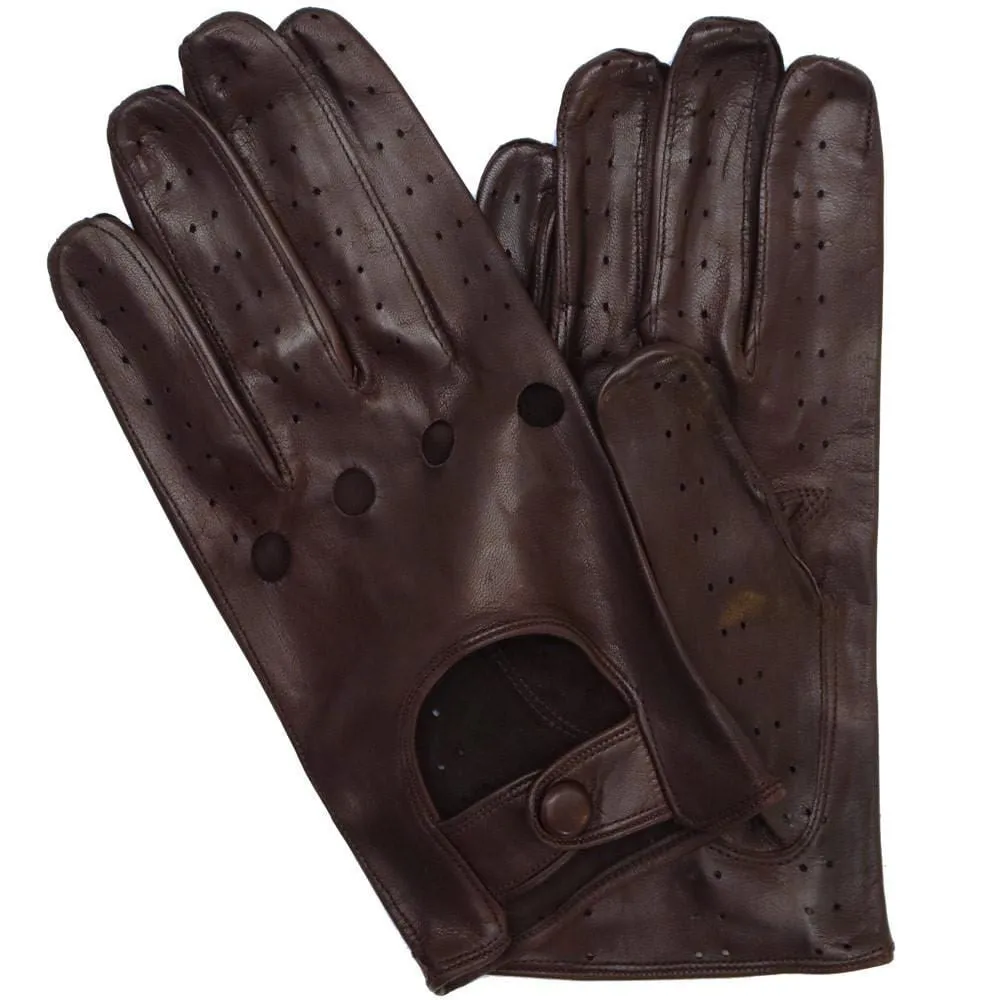 Men's Brown Leather Napoli Driving Gloves