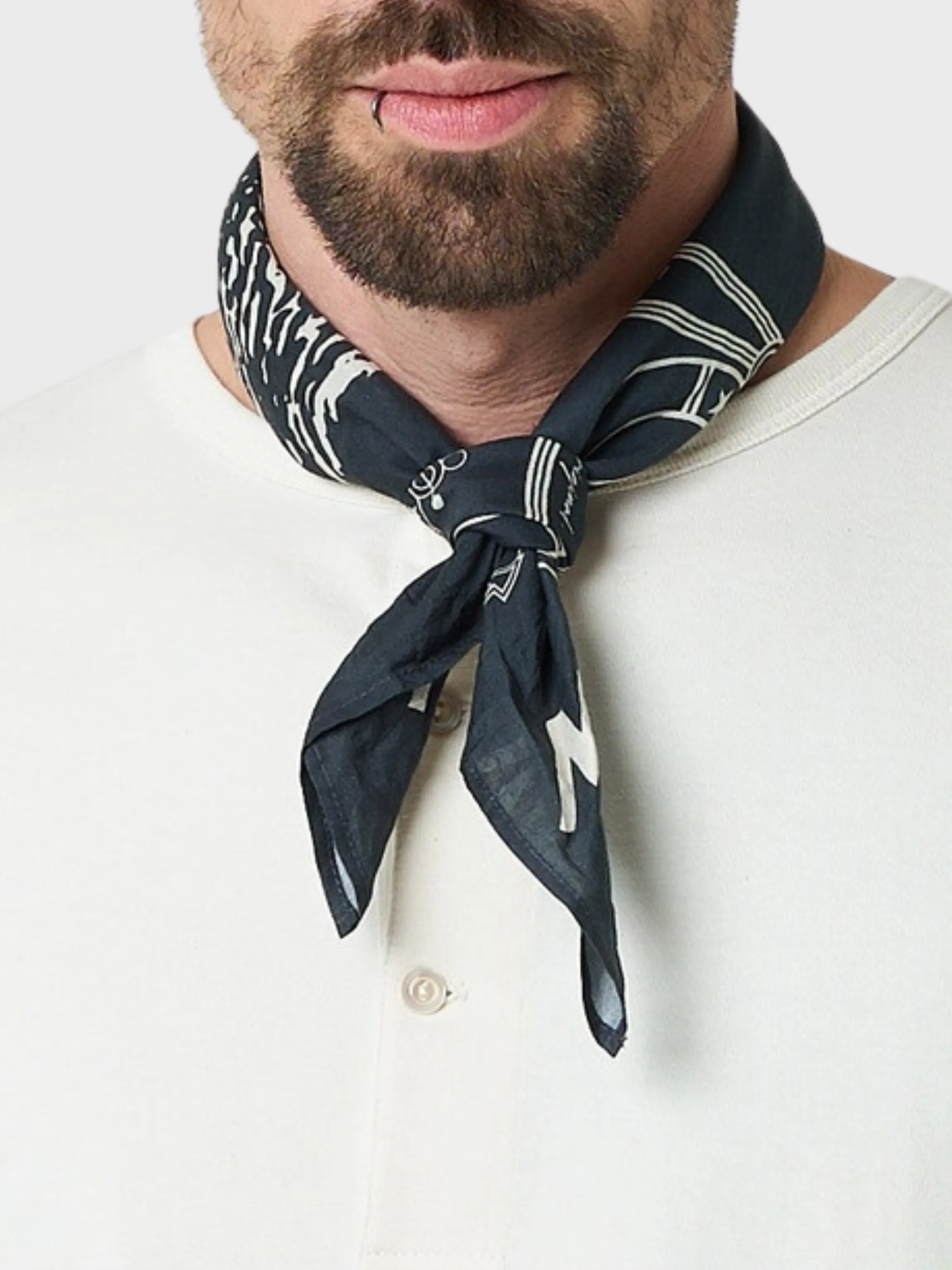 Merz Accessories Cotton Bandana Charcoal