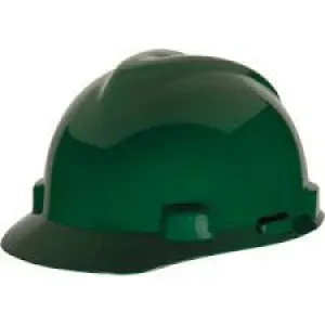 MSA Green Standard V-Gard Class E Type I Polyethylene Slotted Hard Cap With Staz-On Suspension