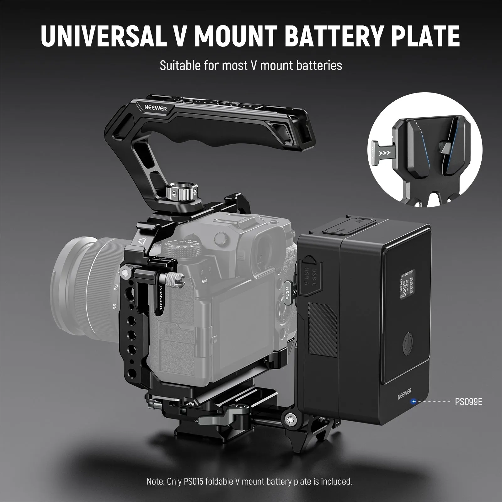 NEEWER PS015 Foldable V Mount Battery Plate