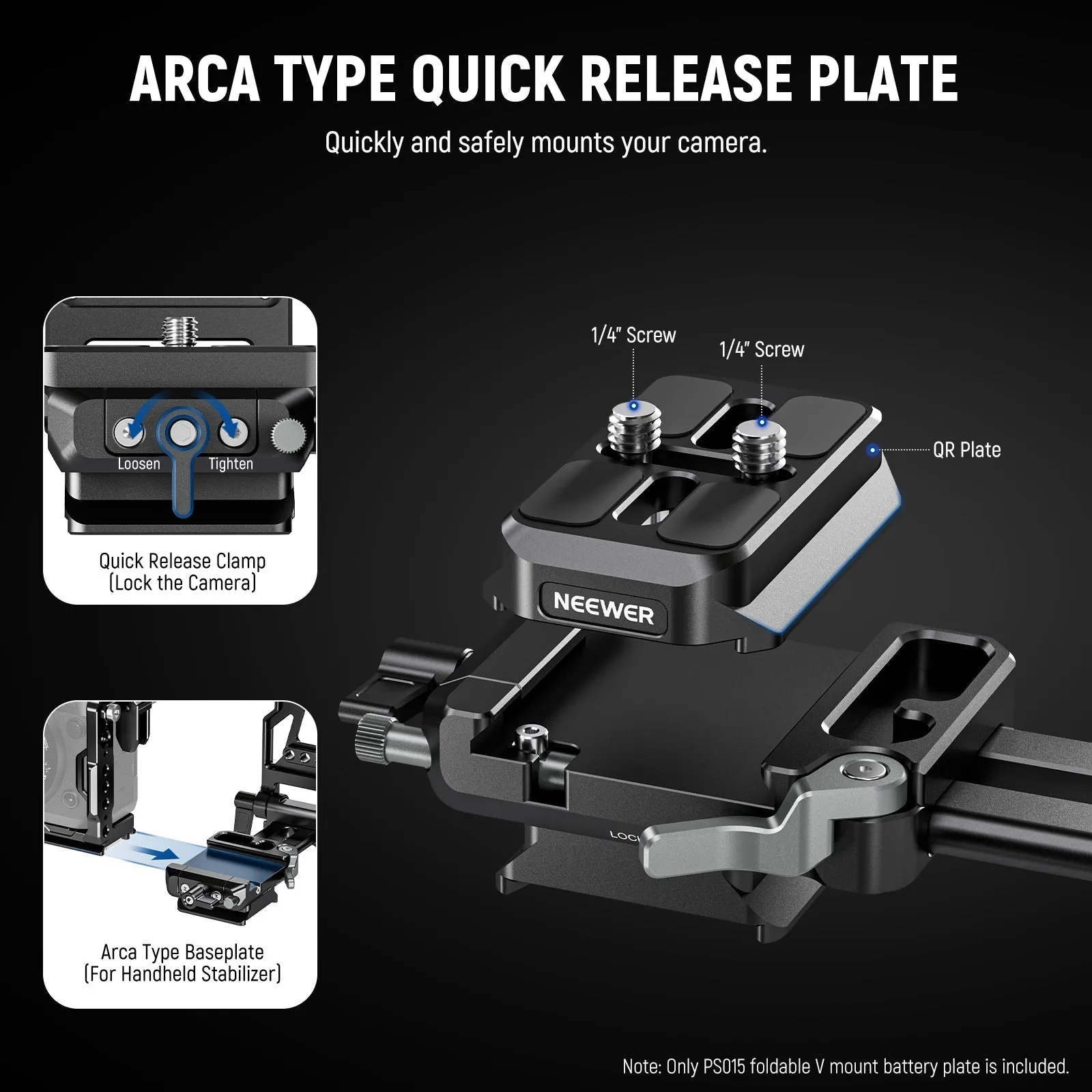 NEEWER PS015 Foldable V Mount Battery Plate