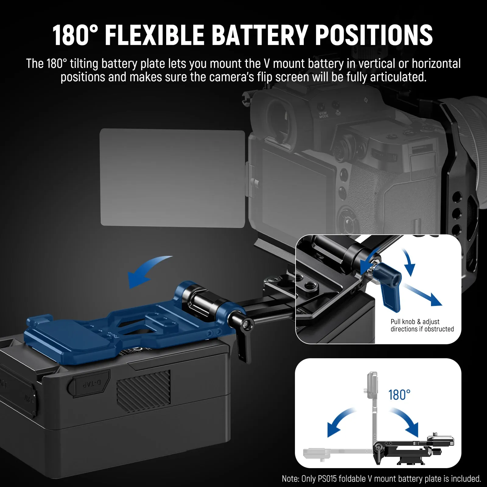 NEEWER PS015 Foldable V Mount Battery Plate