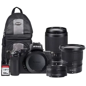 Nikon Z 50 Mirrorless Digital Camera with 16-50mm and 50-250mm Z VR Lenses   NIKKOR Z 14-30mm f/4 S Lens Bundle