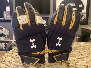 Notre Dame Football Game Used Gloves Under Armour Combat