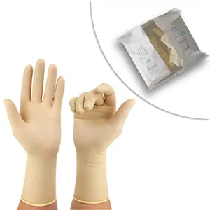 OTICA Pre Powdered Surgical Gloves Sterile Latex Gloves EO Quality, CE,ISO Approved (7, 50)