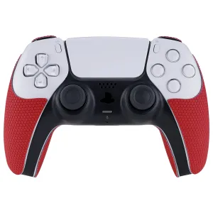 PlayVital Armored Edition Anti-Skid Sweat-Absorbent Controller Grip for PS5, Professional Textured Soft Rubber Pads Handle Grips for PS5 Controller with Shoulder Button Trigger Stickers - red -  PFPJ061