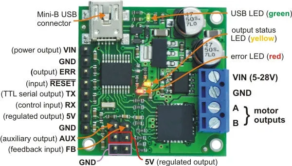 Pololu Jrk 21v3 USB Motor Controller with Feedback (Fully Assembled)