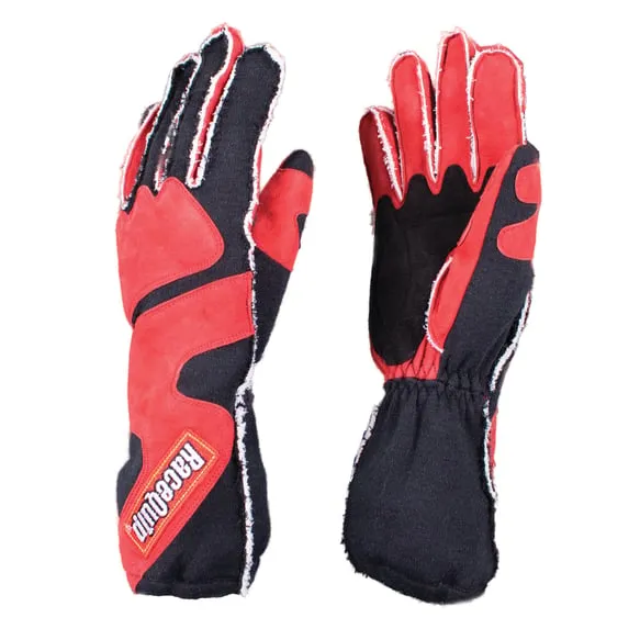 RaceQuip 356 Series 2 Layer Nomex Outseam Race Gloves - Red/Black - Large - 356105