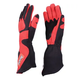 RaceQuip 358 Series 2 Layer Nomex Long Gauntlet Race Gloves - Red/Black - X-Large - 358106