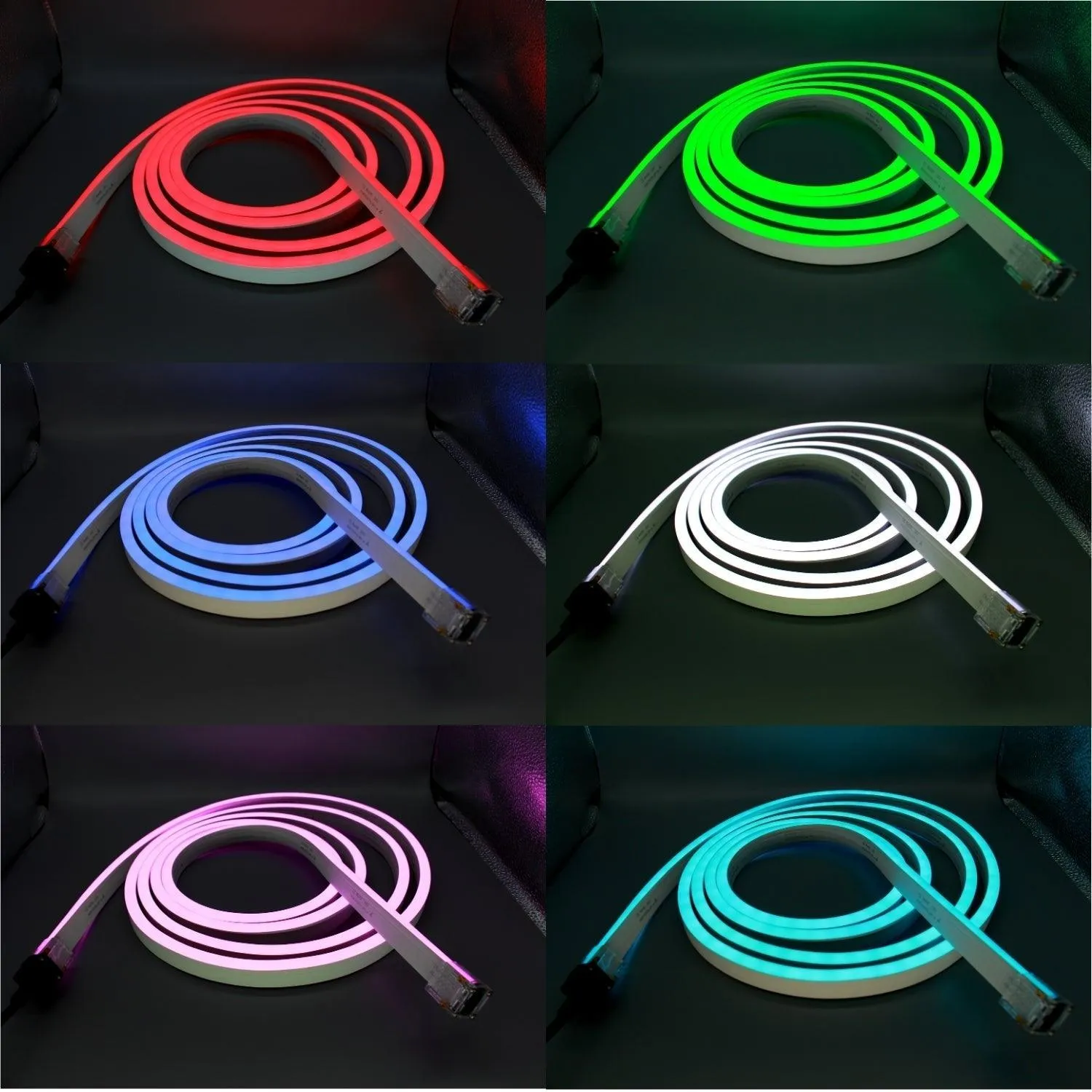 RGB Neon Flex 24V 10x20mm IP68 Waterproof 12.5cm Cut