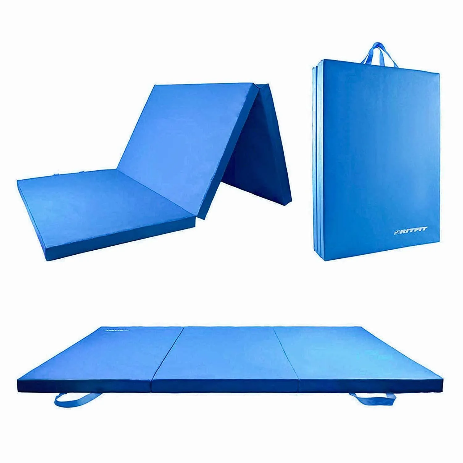 RitFit Tri-Fold 2'' Thick Folding Exercise Mat with Carrying Handles