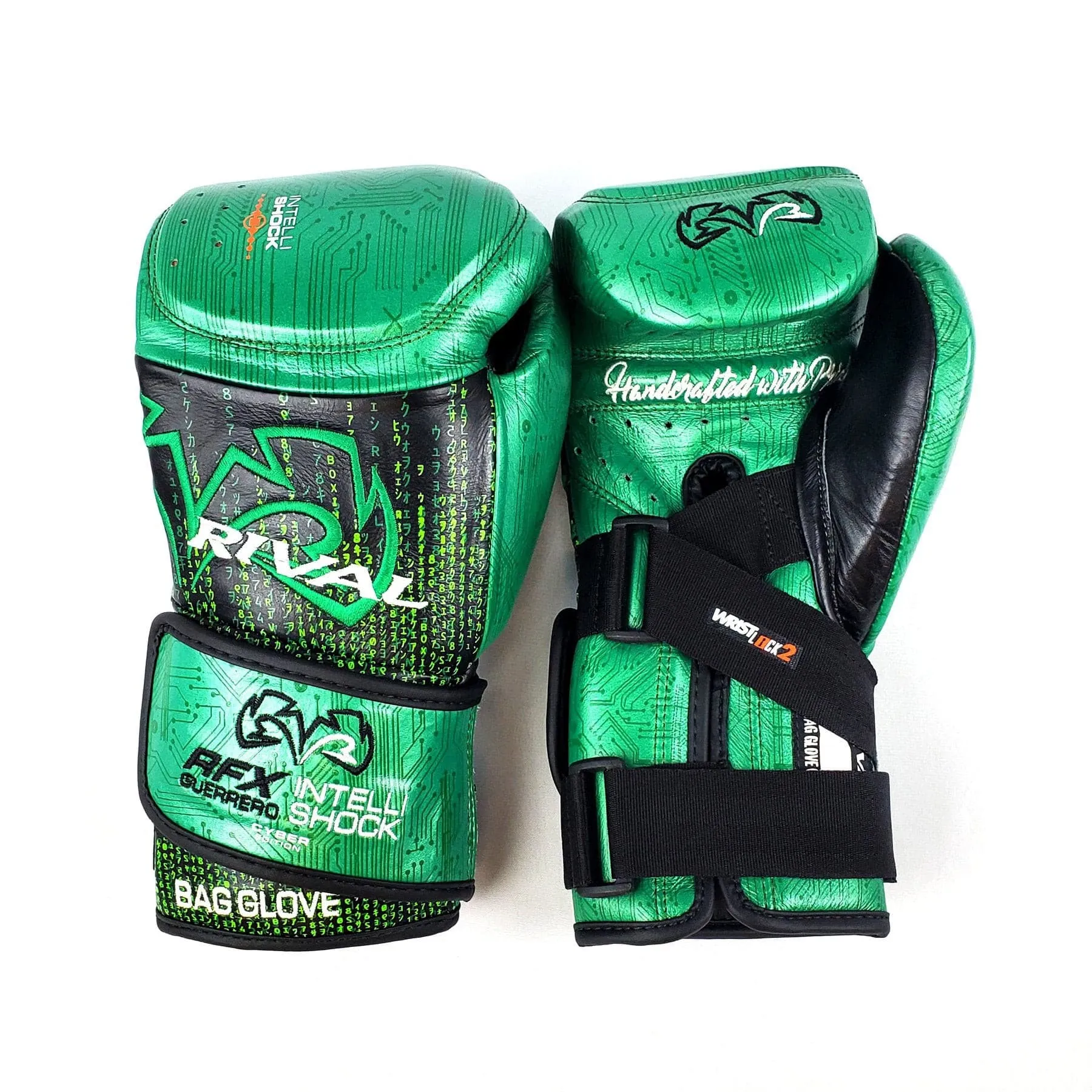 RIVAL RFX-GUERRERO INTELLI-SHOCK BAG GLOVES CYBER EDITION - BLACK/GREEN