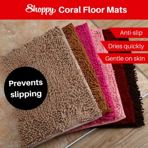 Shoppy Coral Kitchen Bathroom Floor Mat