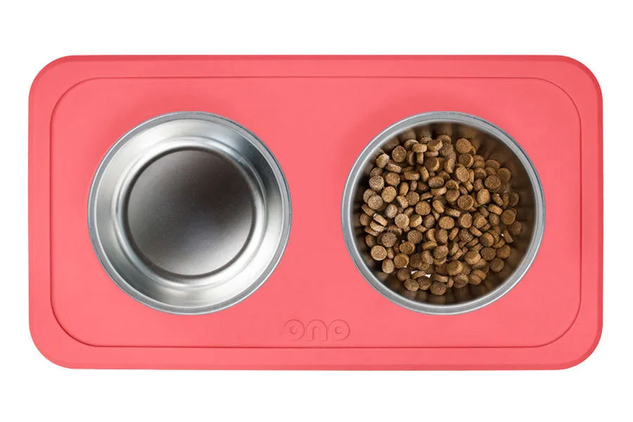 The Good Bowl Double Pet Feeder - Coral