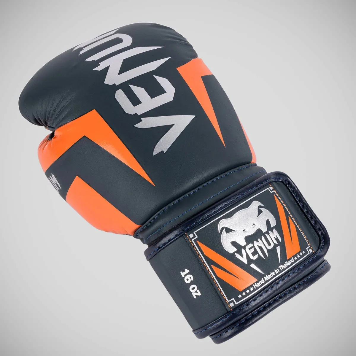 Venum Elite Boxing Gloves Navy/Silver/Orange