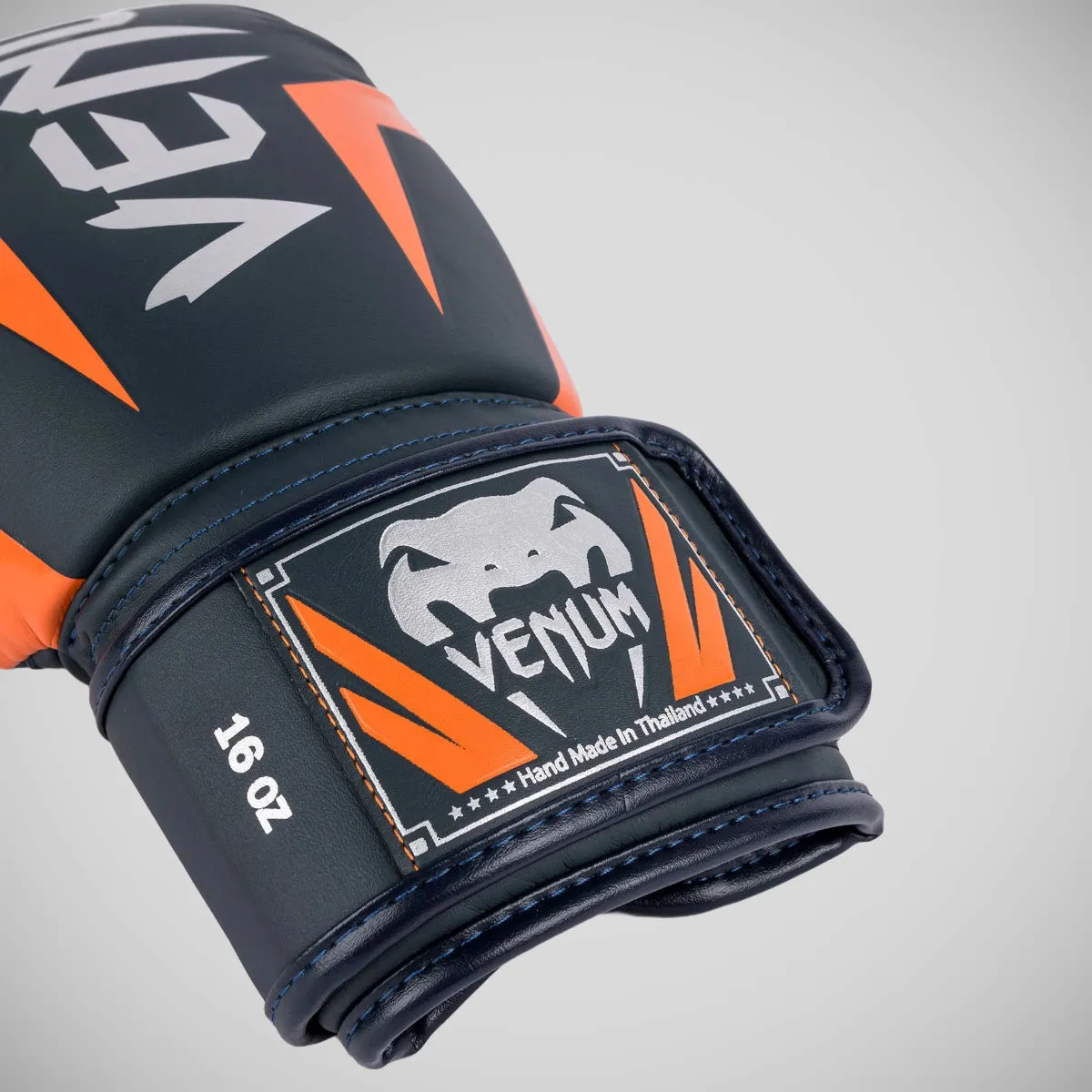 Venum Elite Boxing Gloves Navy/Silver/Orange