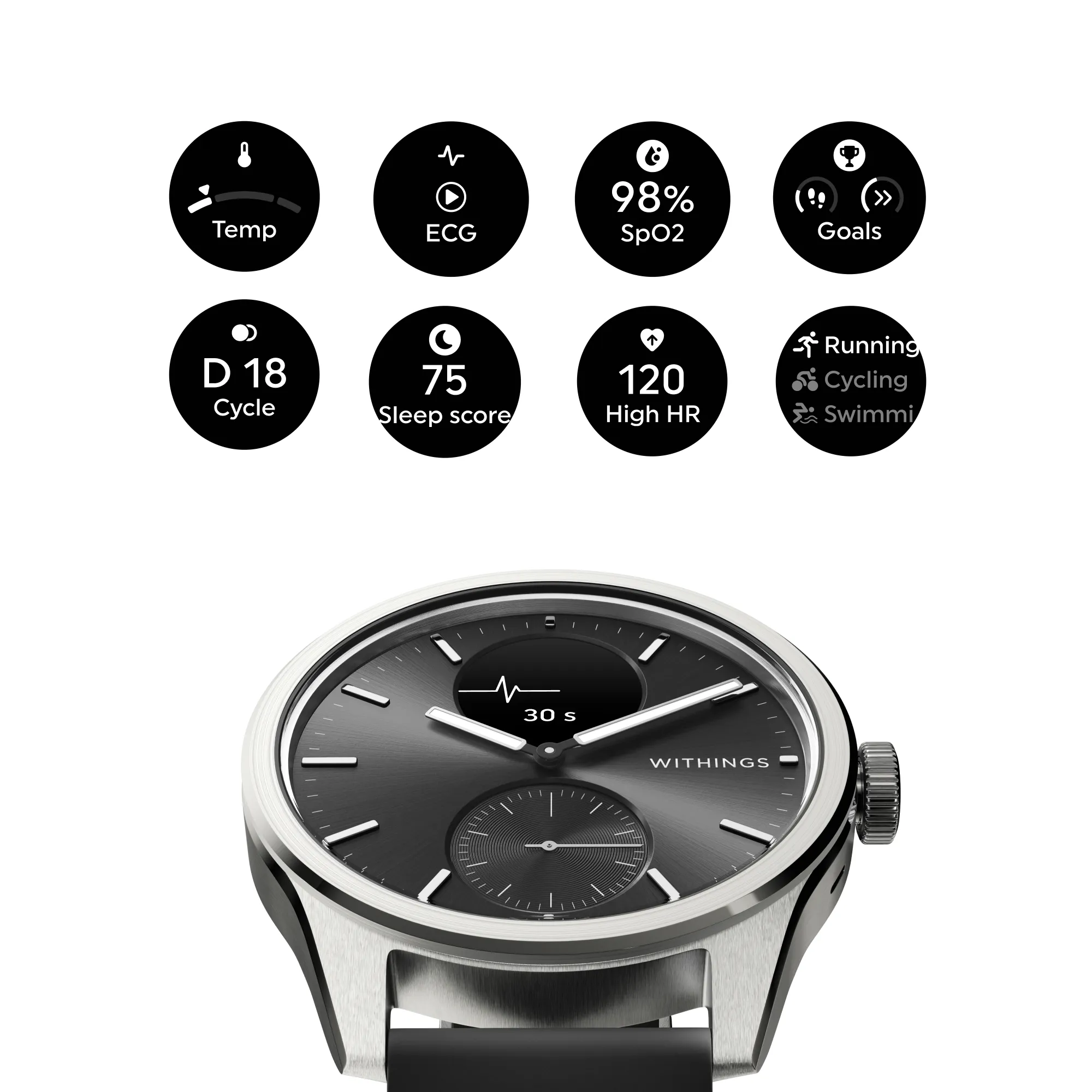 Withings Scanwatch 2 42Mm Black - Health & Fitness Smartwatch