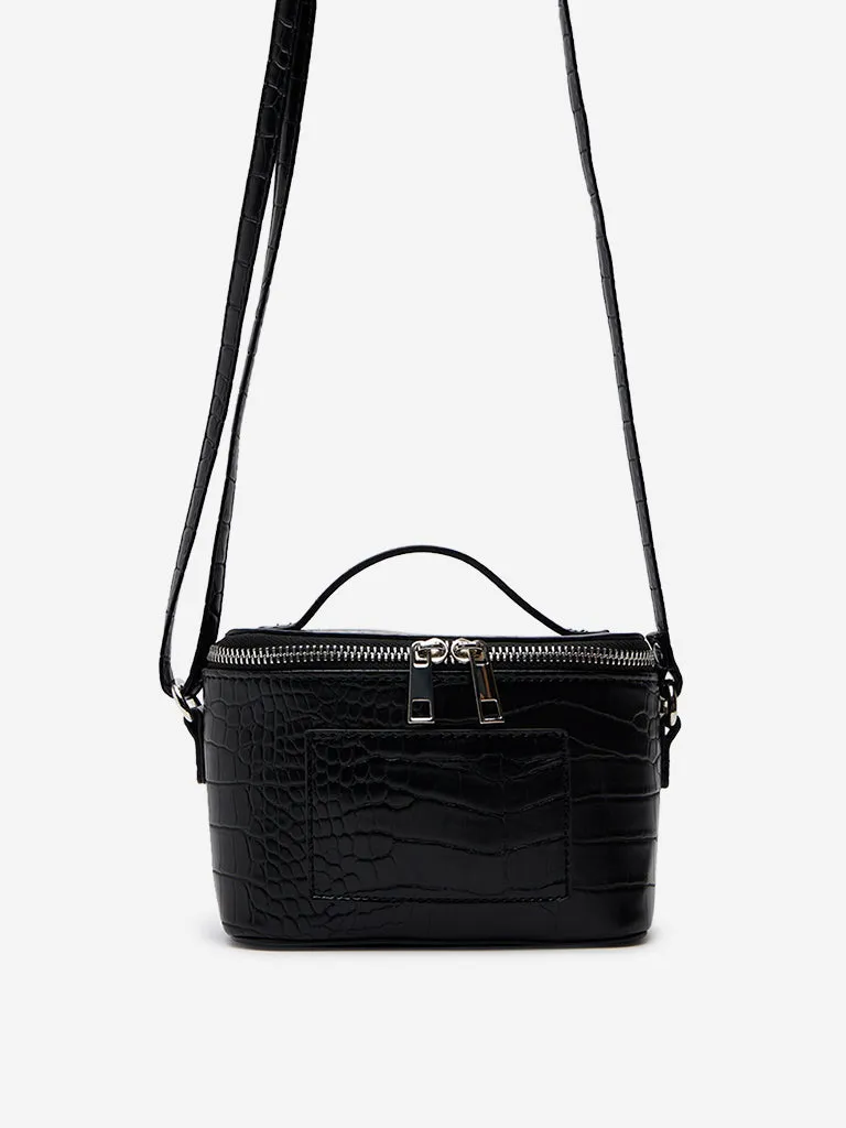 Women Accessories Black Textured Sling Bag