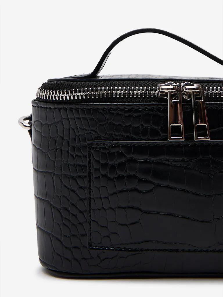 Women Accessories Black Textured Sling Bag