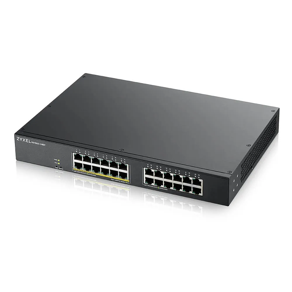 Zyxel Gs1900-24Ep - Switch - Smart - 24 X 10/100/1000 (12 Poe ) - Rack-Mountable, Wall-Mountable - Poe  (130 W)